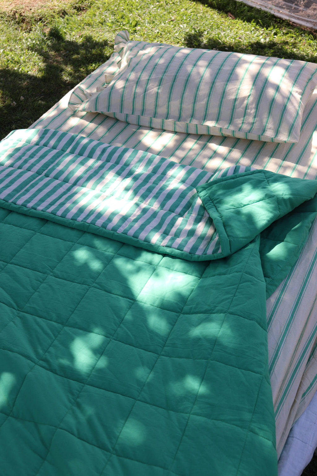 Meadow Stripe Reversible Quilt