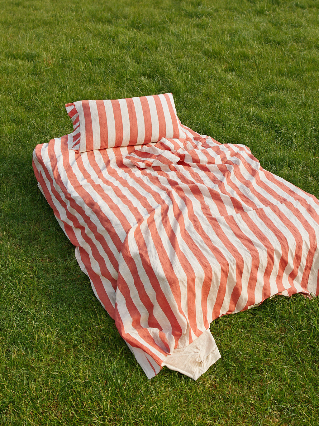 PRE ORDER Cherry Stripe Fitted Sheet + Pillowcase